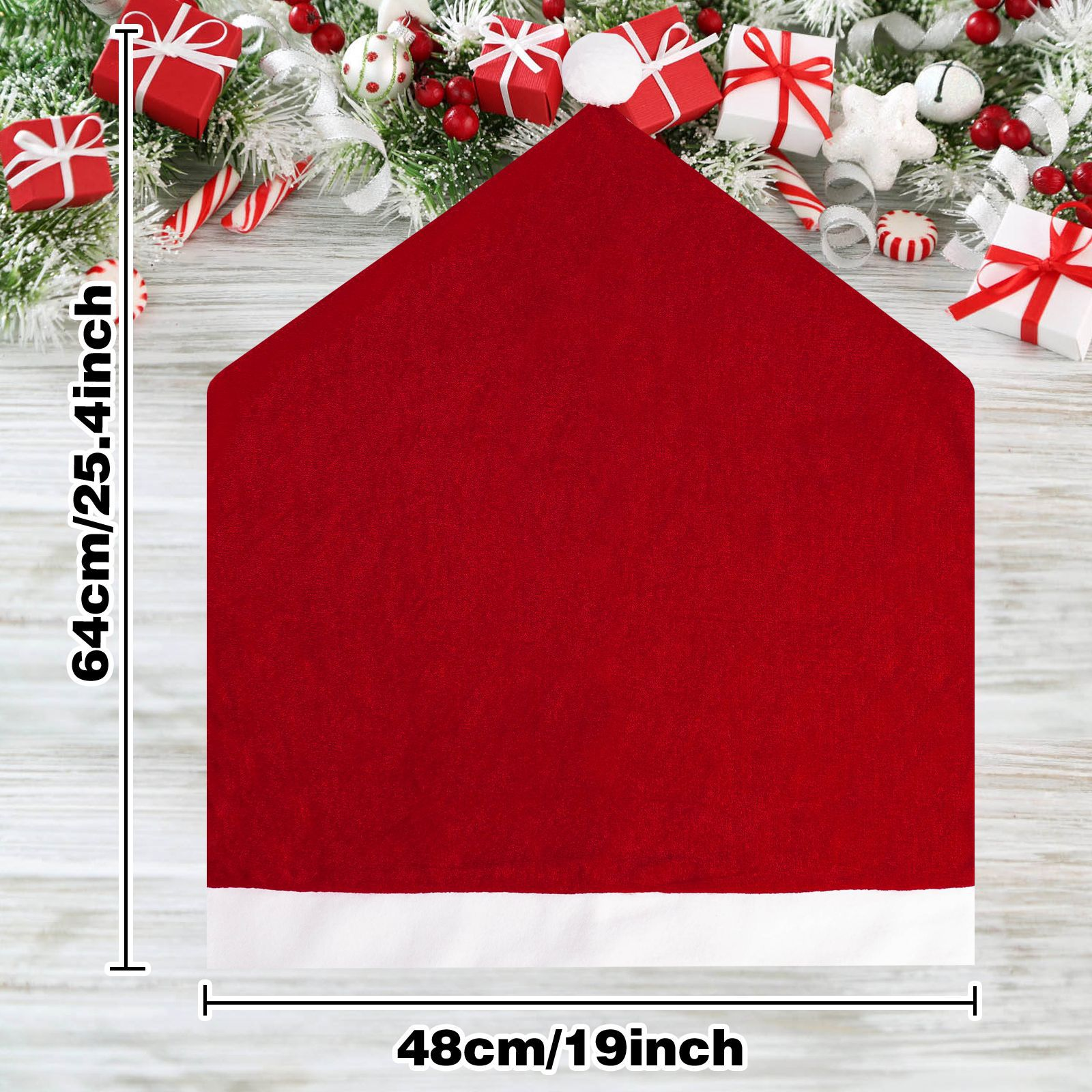 Santa hats Santa hat chair covers Red velvet chair covers Home chair decorations Dining room ambiance decorative chair covers | FREE SHIPPING