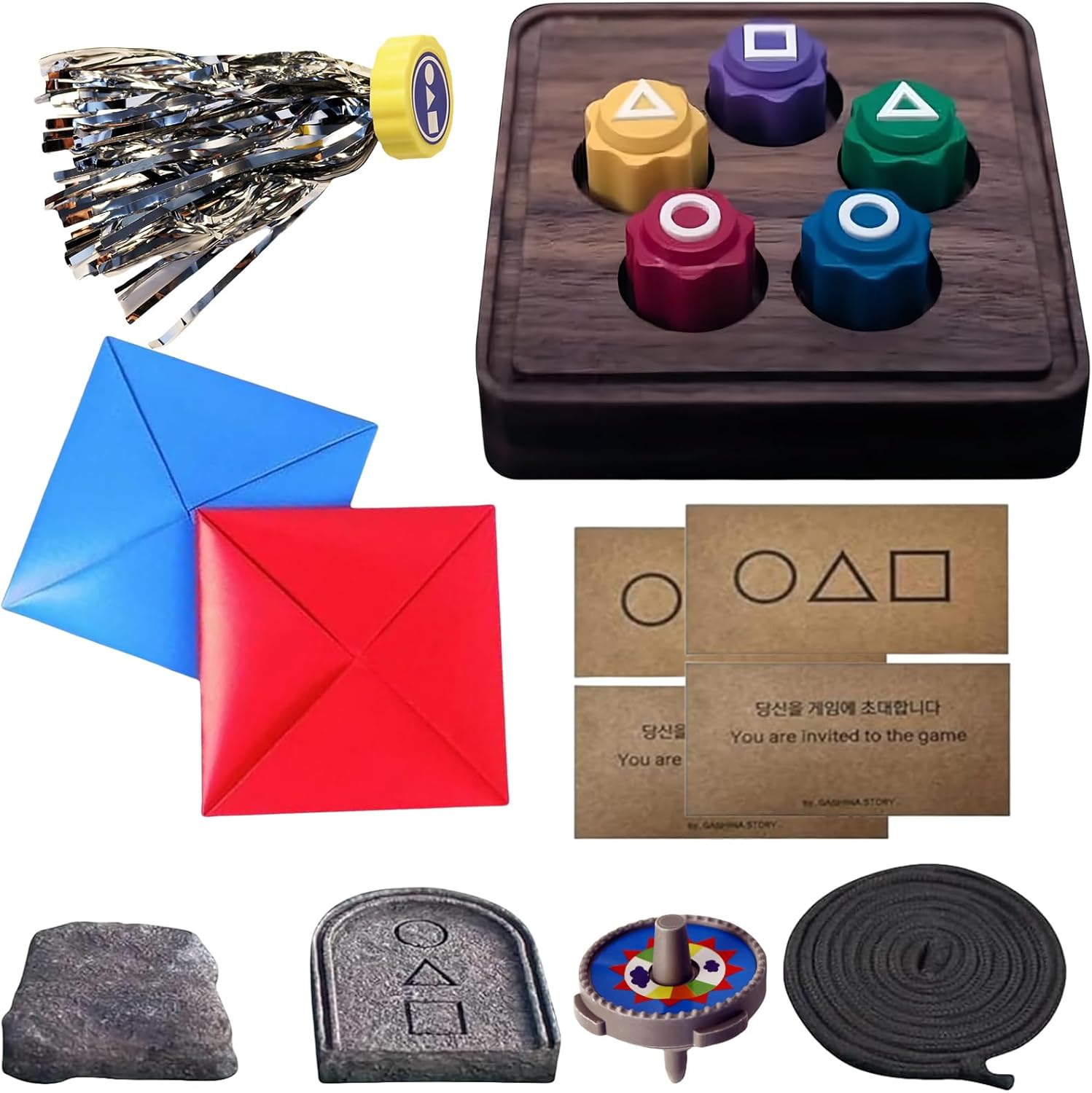 Korean Traditional Game Set – Gonggi, Jebi, Paeng‑y & Ddakji | 35% OFF, FREE SHIPPING