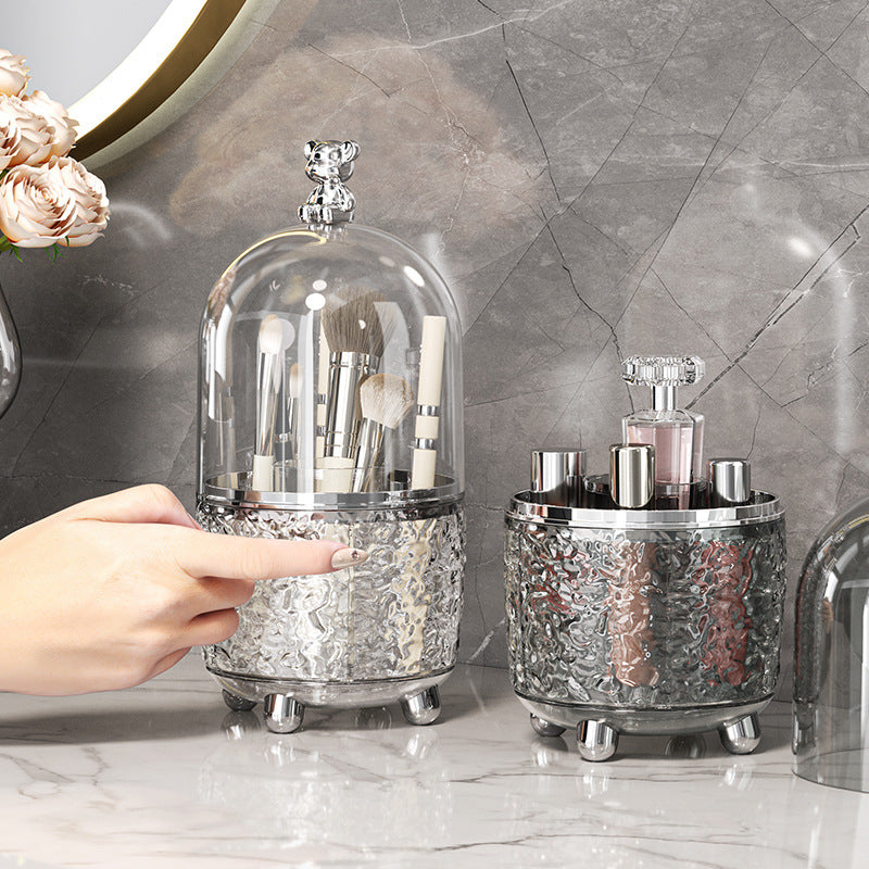 Luxury Rotating Makeup Brush Organizer – Elegant Dustproof Cosmetic Storage|FREE SHIPPING
