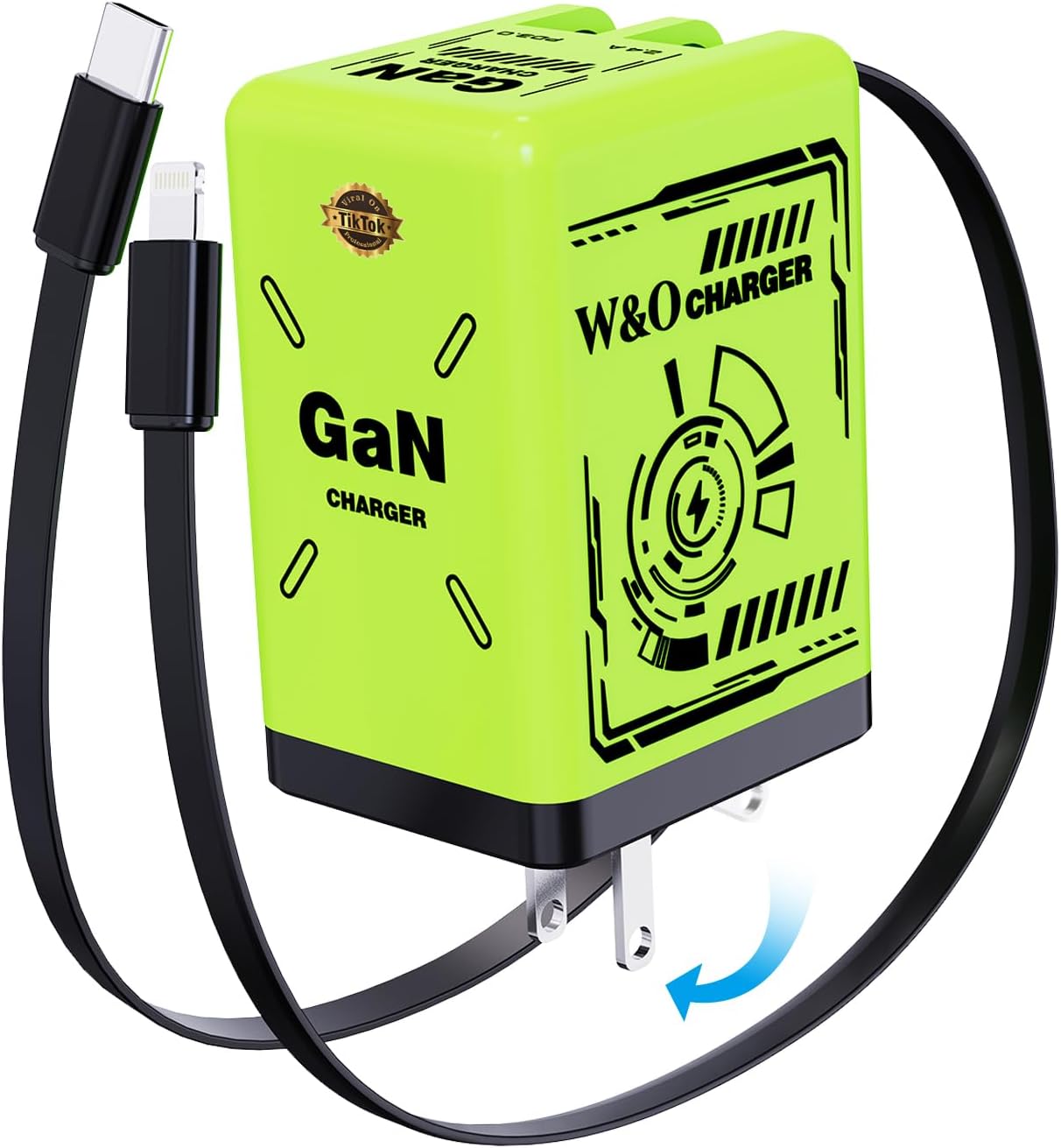 2-in-1 Retractable GaN Fast Charger – Dual Output with Built-in Cable | 56% OFF, FREE SHIPPING - TODAY ONLY