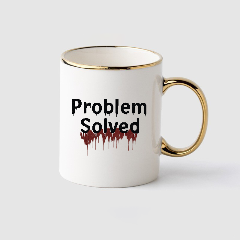☕Problem Solved... Halloween Style – Horror Drip Font Mug | Free Shipping