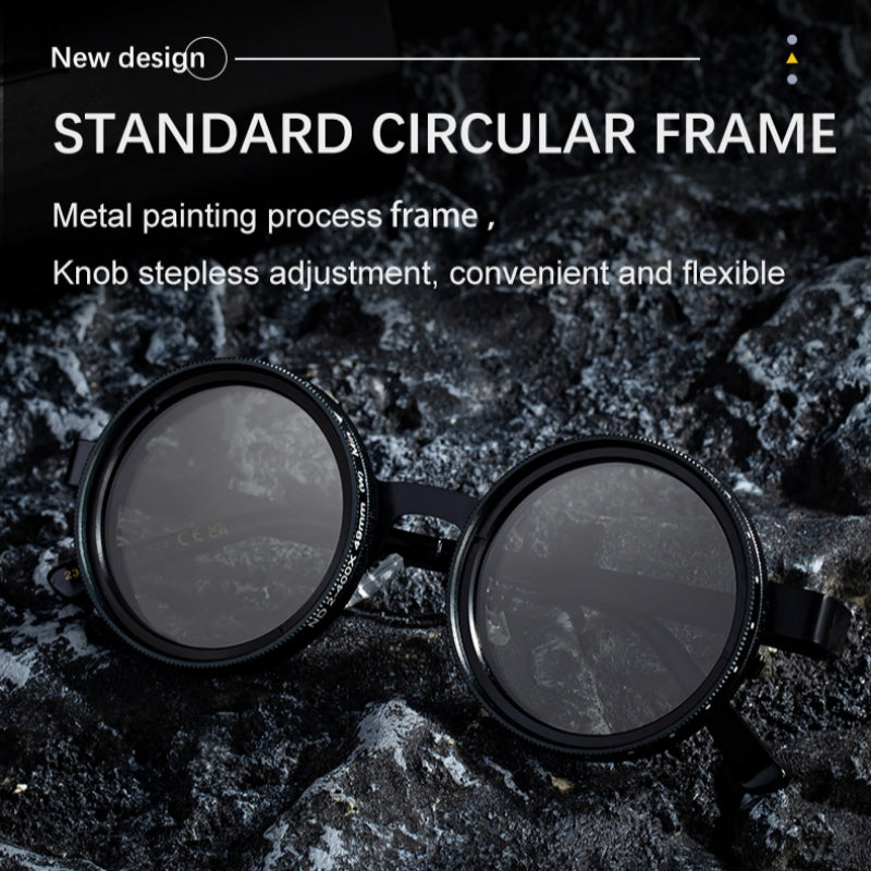 Rounded Polarized Glasses, Adjustable Tint Sunglasses