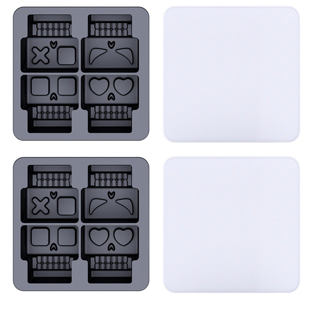 💀 Skull Ice Mold Tray with Lid – 4 Cavities for Whiskey & Cocktails | 50% OFF, FREE SHIPPING