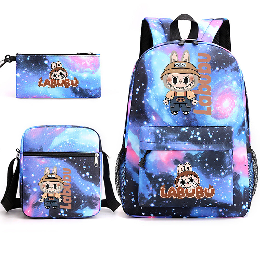 3-Piece School Backpack Set – Student Bookbag with Shoulder Bag & Pencil Case
