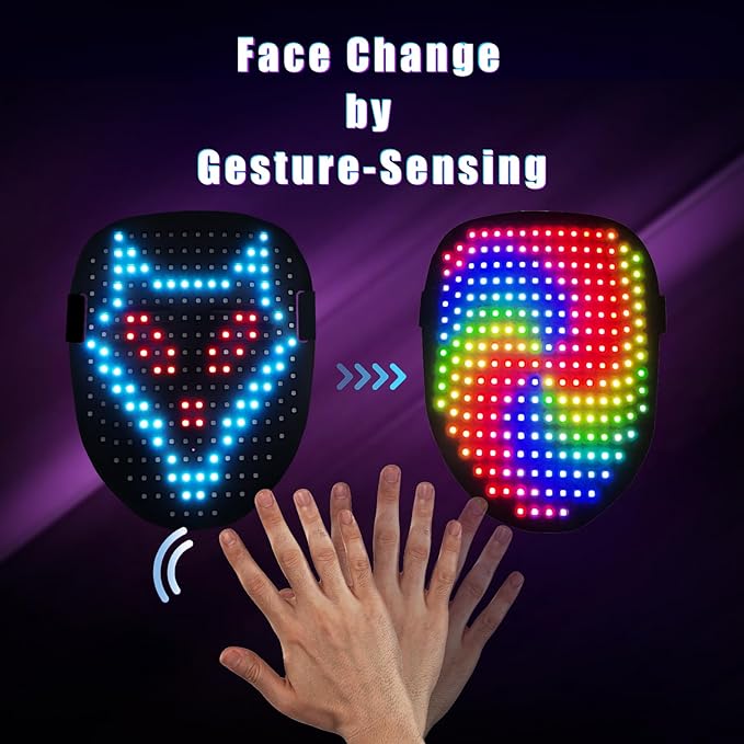 🔥 LED Gesture-Control Mask – Be the Star of Every Party | 50% OFF, $50 Savings, Free Shipping, TODAY ONLY