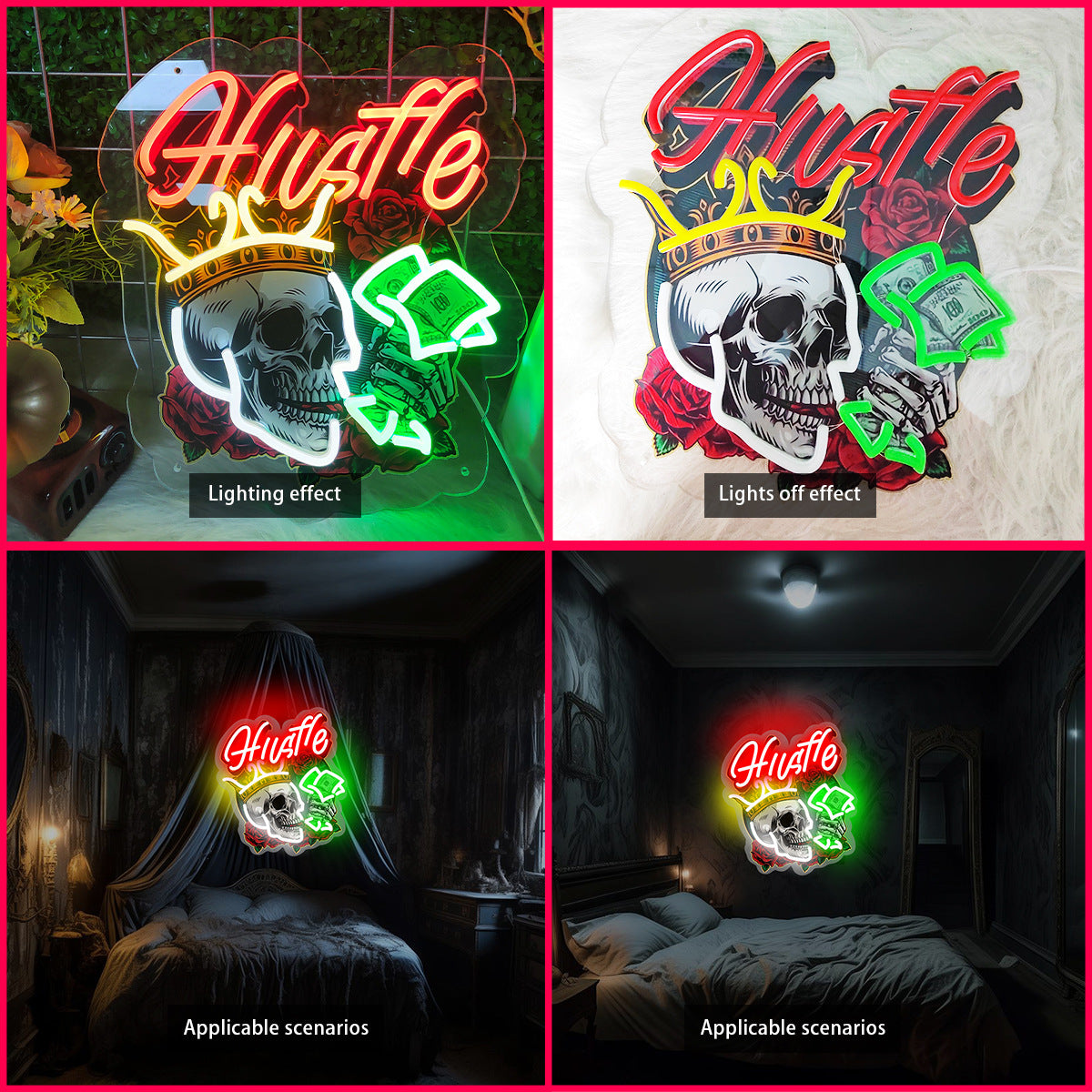 💀 Skull King UV Neon Light Sign – Dorm Room Glow Upgrade | 50% OFF, FREE SHIPPING