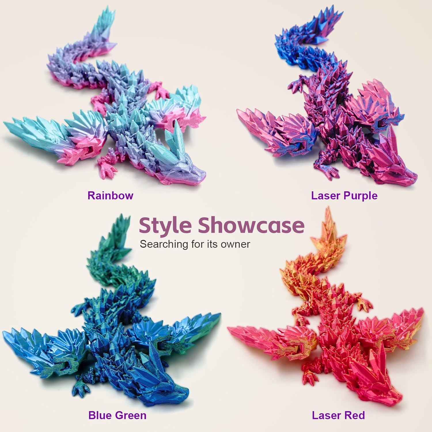 ✨ 3D Printed Dragon with Wings – 11.8" Articulated Fantasy Dragon | 50% OFF, FREE SHIPPING