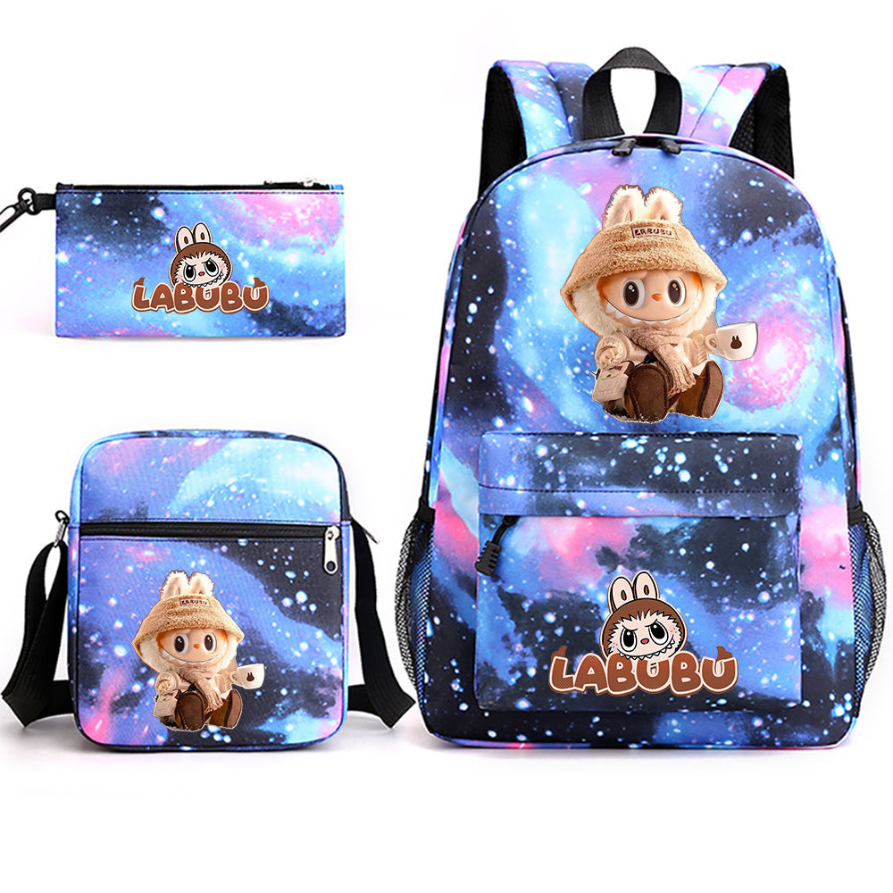3-Piece School Backpack Set – Student Bookbag with Shoulder Bag & Pencil Case
