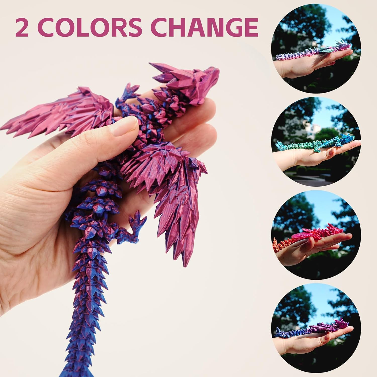 ✨ 3D Printed Dragon with Wings – 11.8" Articulated Fantasy Dragon | 50% OFF, FREE SHIPPING