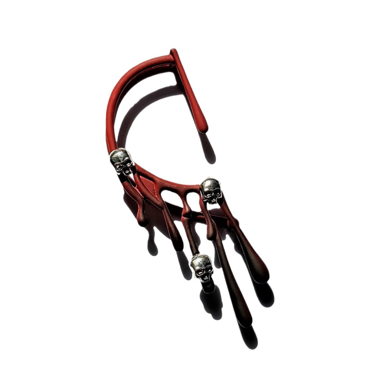 🔥Lava Skull Ear Cuff – Vintage Red Horror Elegance | 55% OFF, FREE SHIPPING