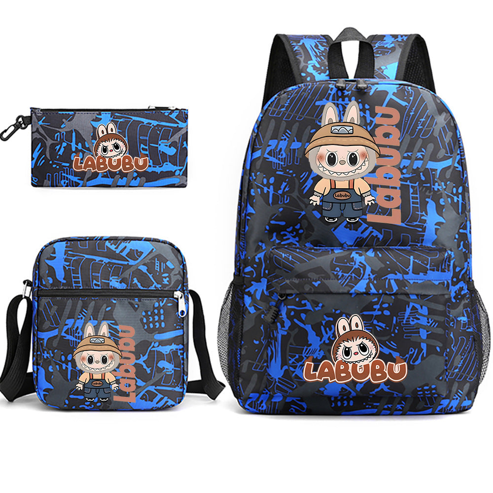 3-Piece School Backpack Set – Student Bookbag with Shoulder Bag & Pencil Case