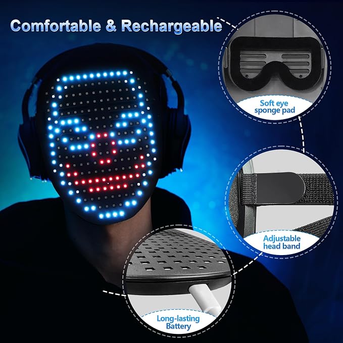 🔥 LED Gesture-Control Mask – Be the Star of Every Party | 50% OFF, $50 Savings, Free Shipping, TODAY ONLY