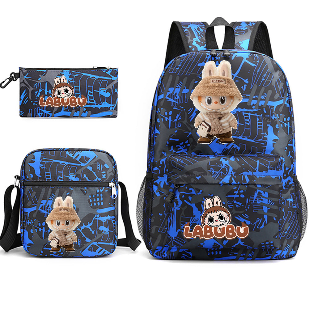 3-Piece School Backpack Set – Student Bookbag with Shoulder Bag & Pencil Case