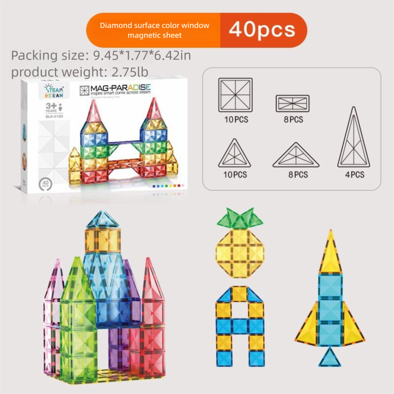 40PCS Magnetic Building Tiles – Spark Creativity & Learning Through Play | 40% OFF, $40 Savings, TODAY ONLY