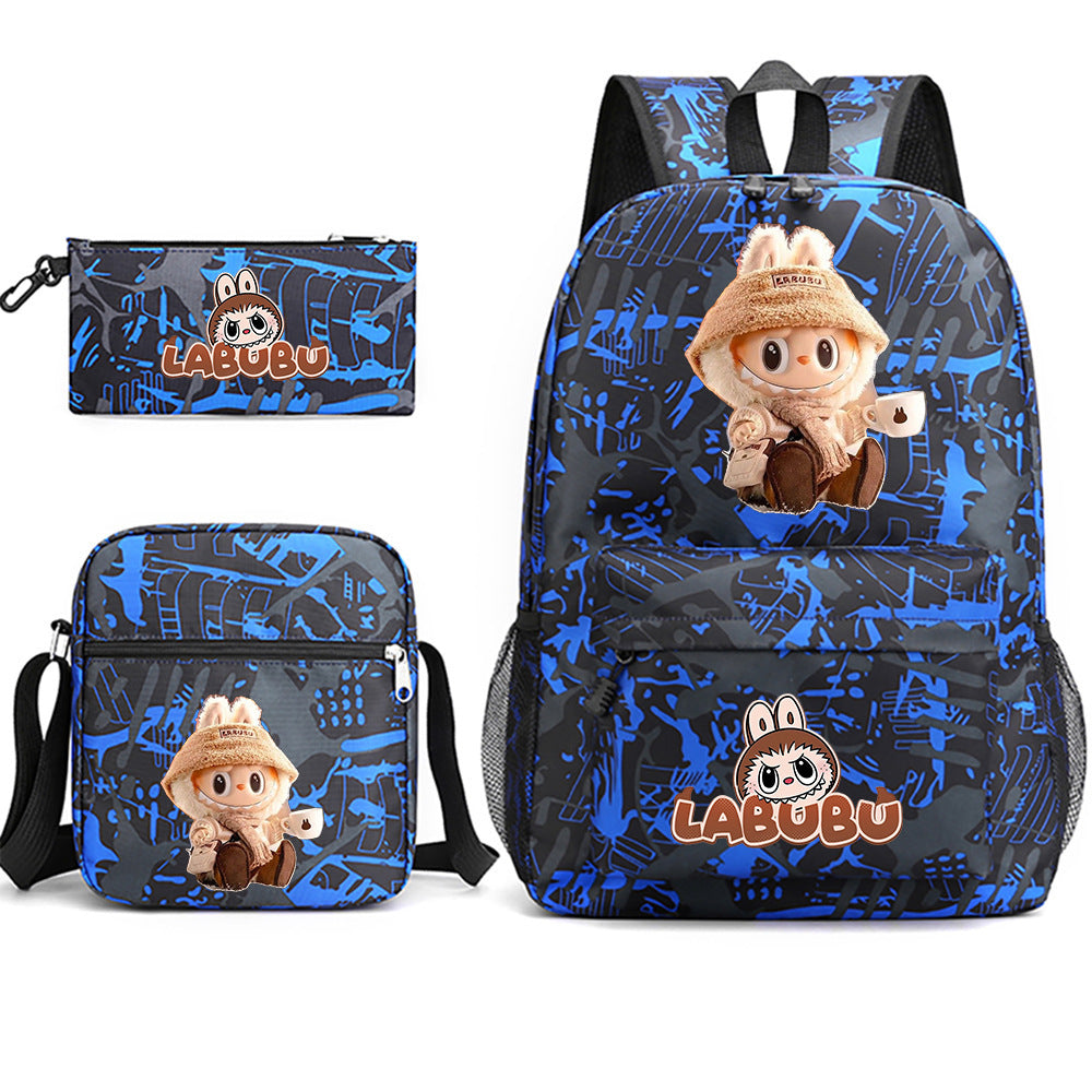 3-Piece School Backpack Set – Student Bookbag with Shoulder Bag & Pencil Case