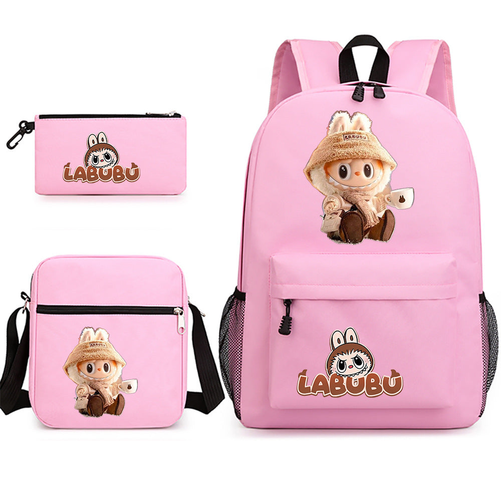 3-Piece School Backpack Set – Student Bookbag with Shoulder Bag & Pencil Case