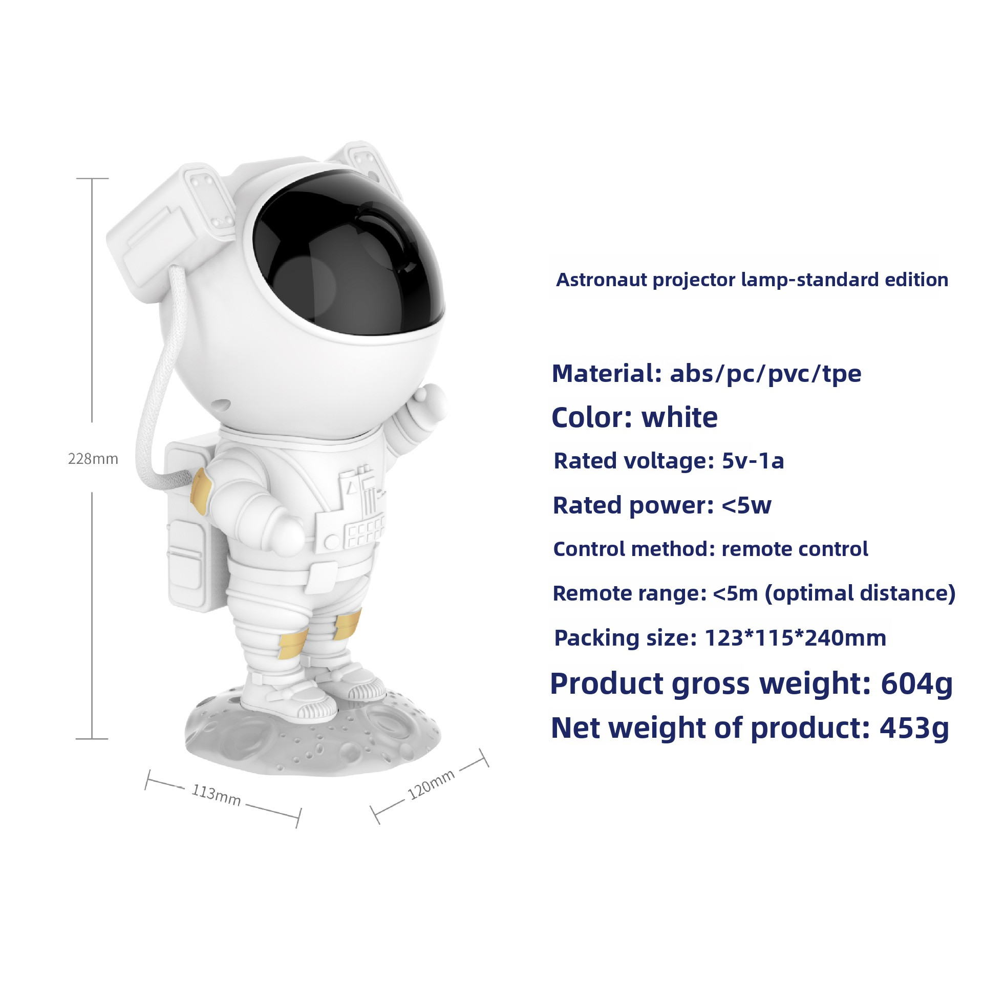 Astronaut Galaxy Projector Lamp – Remote-Control Night Light with Starry Sky Effects