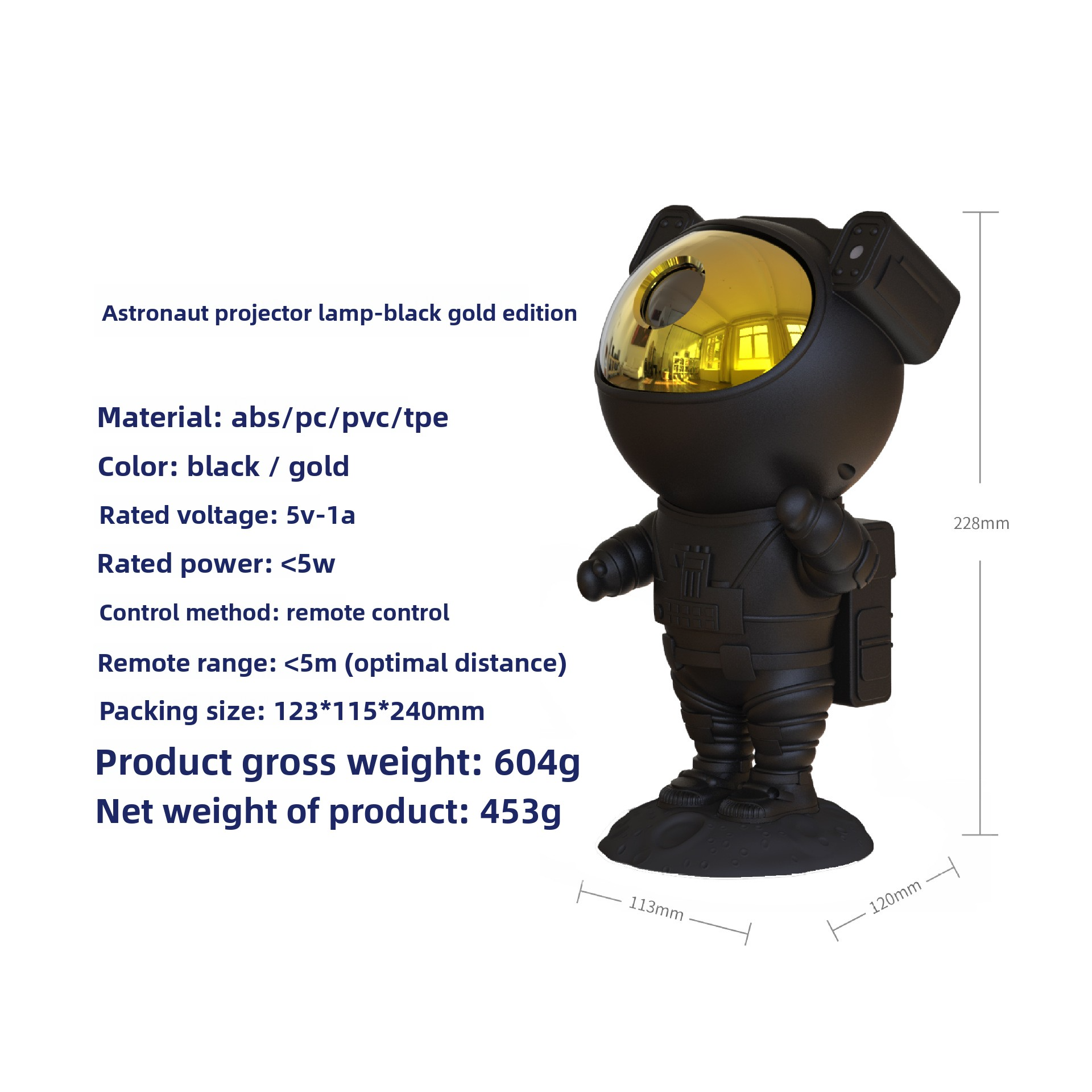 Astronaut Galaxy Projector Lamp – Remote-Control Night Light with Starry Sky Effects