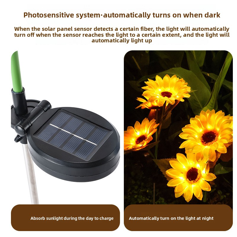 Solar Sunflower Garden Lights – Waterproof LED Outdoor Stake Light