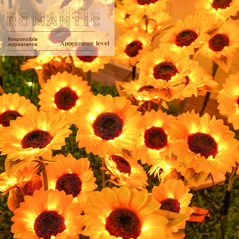 Solar Sunflower Garden Lights – Waterproof LED Outdoor Stake Light