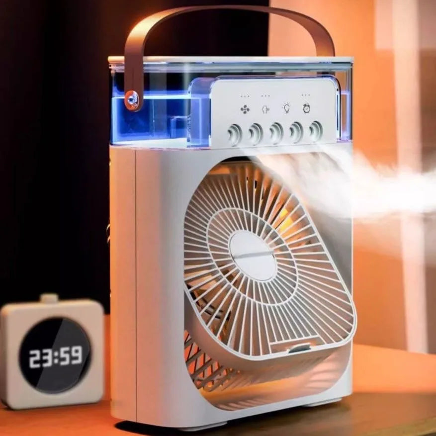 USB Fan, Misting Fan, Mini Evaporative Cooler with LED Light