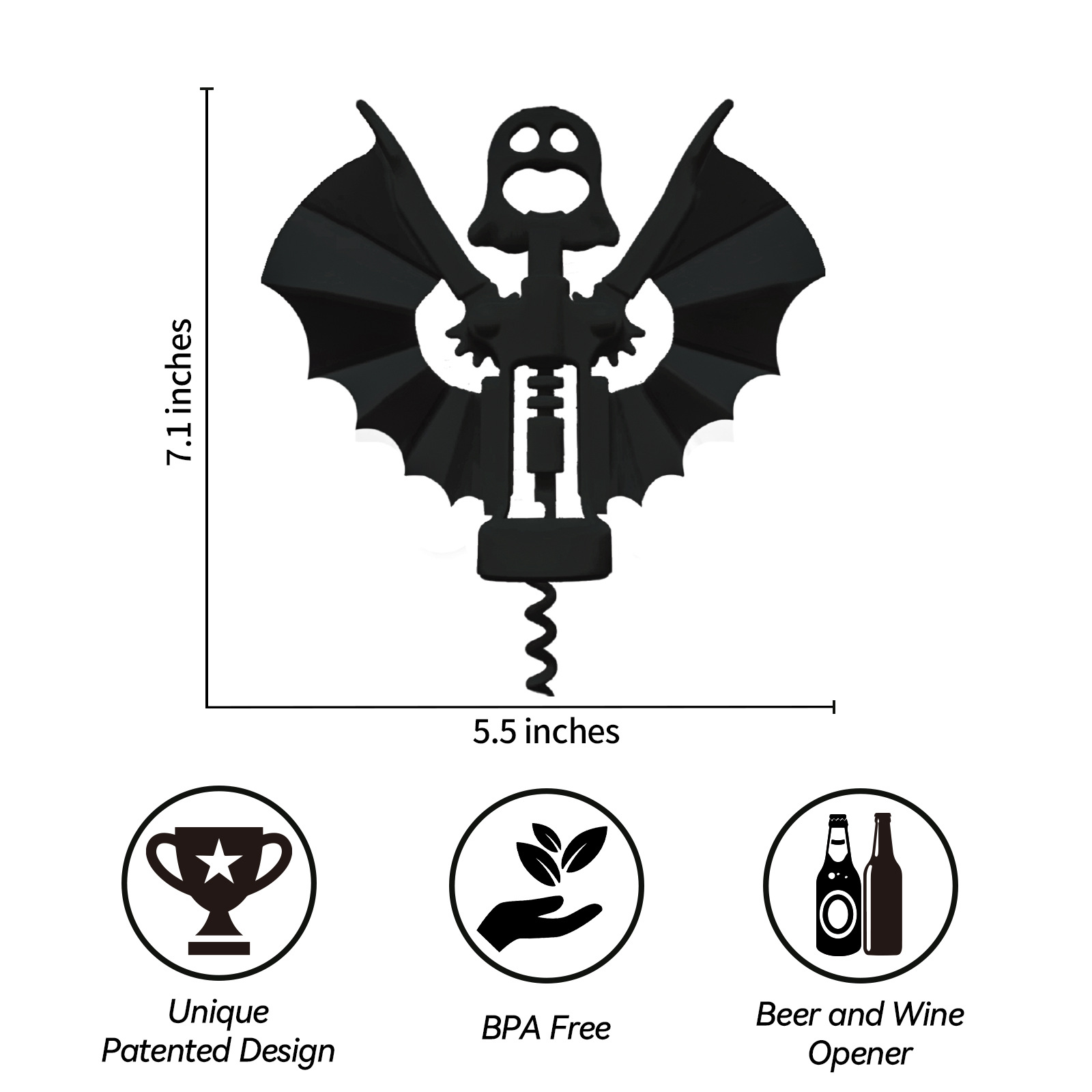 2-in-1 Wine and Beer Bottle Opener, Bat-Shaped Bottle Opener, Creative Bottle Opener | FREE SHIPPING