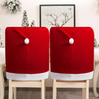 Santa hats Santa hat chair covers Red velvet chair covers Home chair decorations Dining room ambiance decorative chair covers | FREE SHIPPING