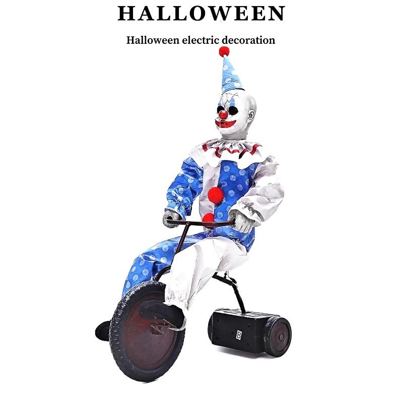 Halloween Bicycle Clown Electric Sensor Haunted House Decor Scene Setup Decorations Props Ornaments | FREE SHIPPING