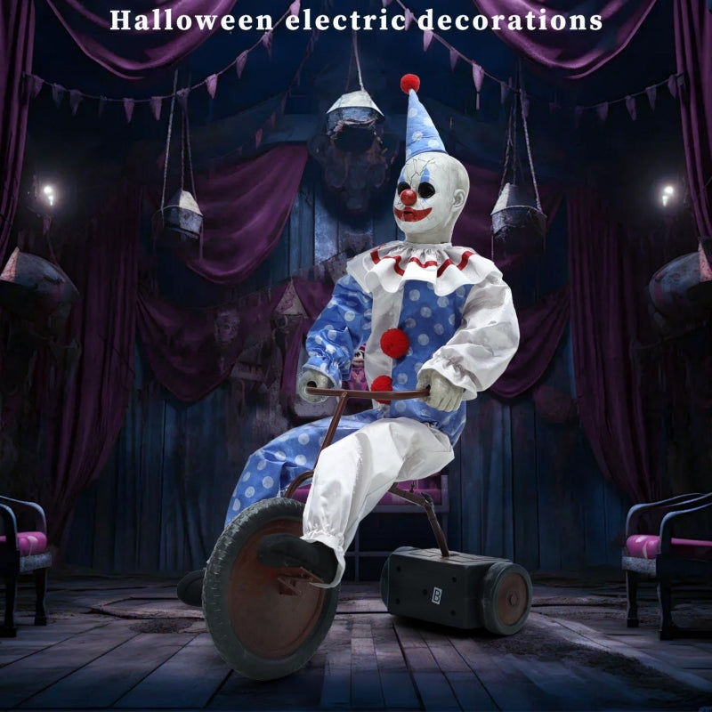 Halloween Bicycle Clown Electric Sensor Haunted House Decor Scene Setup Decorations Props Ornaments | FREE SHIPPING