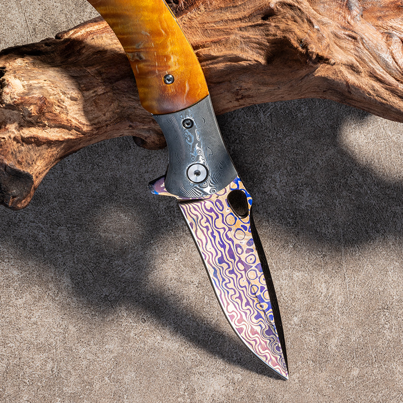 Damascus Outdoor Knife Camping Multi-Function Survival Knife High-Hardness Outdoor Survival Folding Knife | FREE SHIPPING