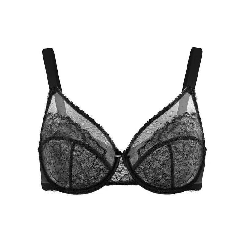 Floral Lace Plus Size Underwire Unlined Unpadded Minimizer Full Coverage Bra Women's Wear Comfortable Breathable Mesh Cup | FREE SHIPPING