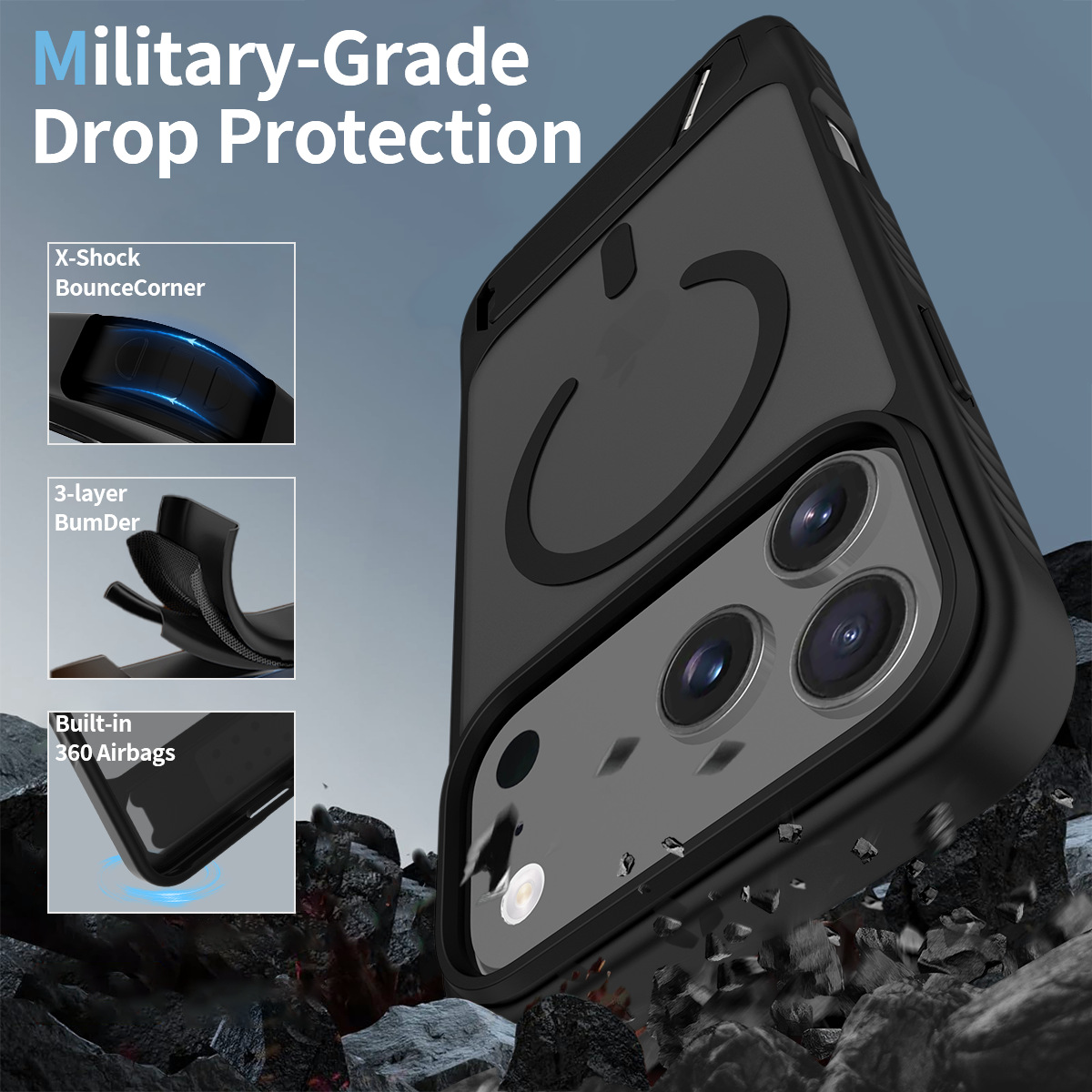 iPhone 17 Series 2-in-1 Magnetic Drop-Proof Phone Case | FREE SHIPPING
