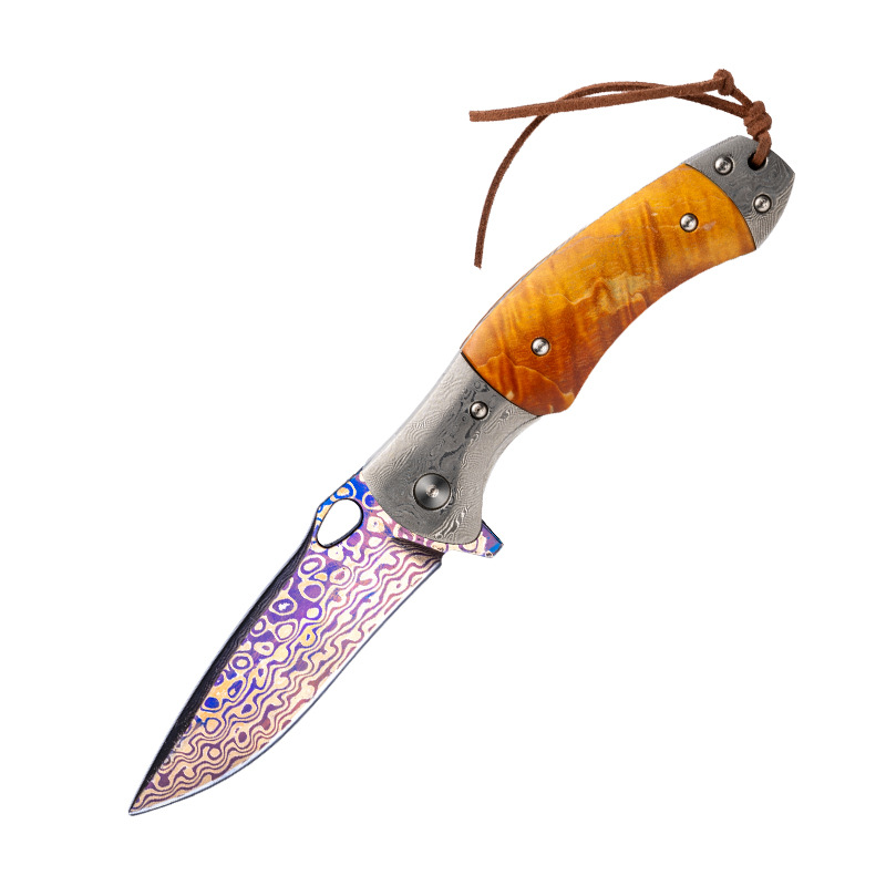 Damascus Outdoor Knife Camping Multi-Function Survival Knife High-Hardness Outdoor Survival Folding Knife | FREE SHIPPING