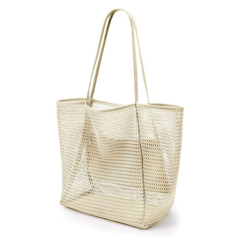 Foldable beach bag, mesh tote bag, women's shoulder bag, summer outdoor travel essential | FREE SHIPPING