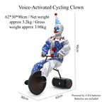 Halloween Bicycle Clown Electric Sensor Haunted House Decor Scene Setup Decorations Props Ornaments | FREE SHIPPING