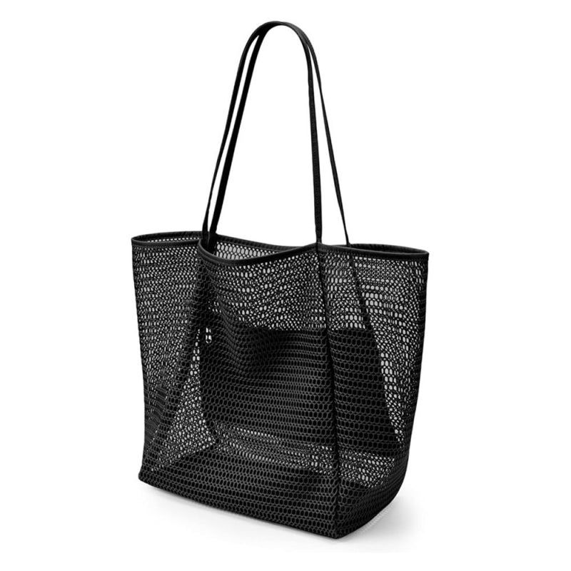 Foldable beach bag, mesh tote bag, women's shoulder bag, summer outdoor travel essential | FREE SHIPPING
