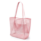 Foldable beach bag, mesh tote bag, women's shoulder bag, summer outdoor travel essential | FREE SHIPPING