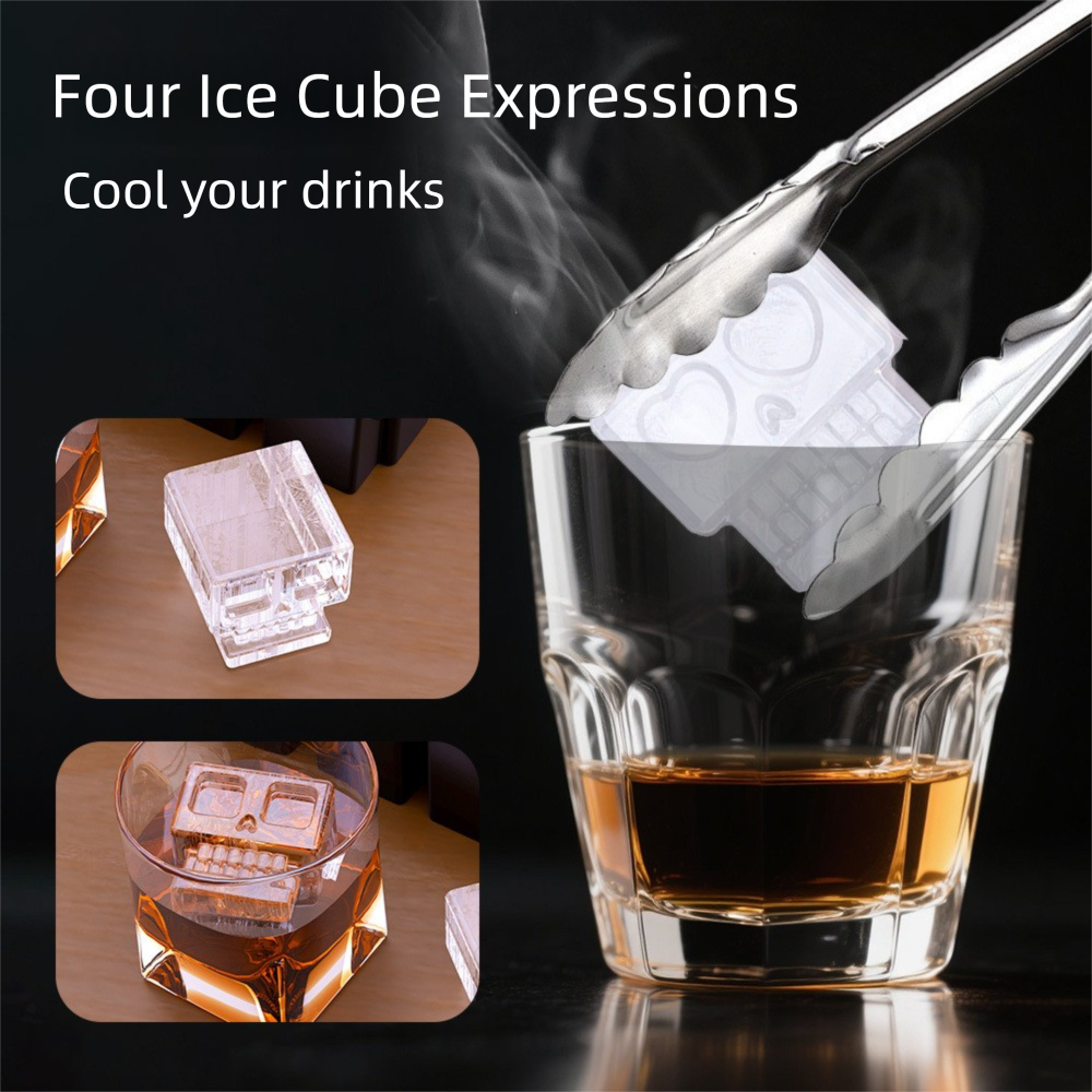 💀 Skull Ice Mold Tray with Lid – 4 Cavities for Whiskey & Cocktails | 50% OFF, FREE SHIPPING