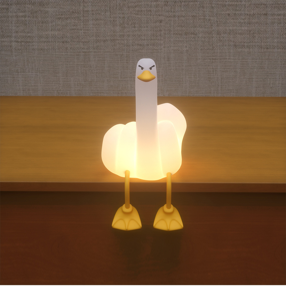 FXXK DUCK Creative Silicone Night Light USB Rechargeable Eye-Friendly Night Light | FREE SHIPPING