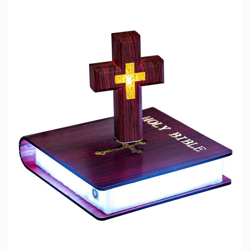 Levitating Cross Lamp, Multi-Color Floating Cross