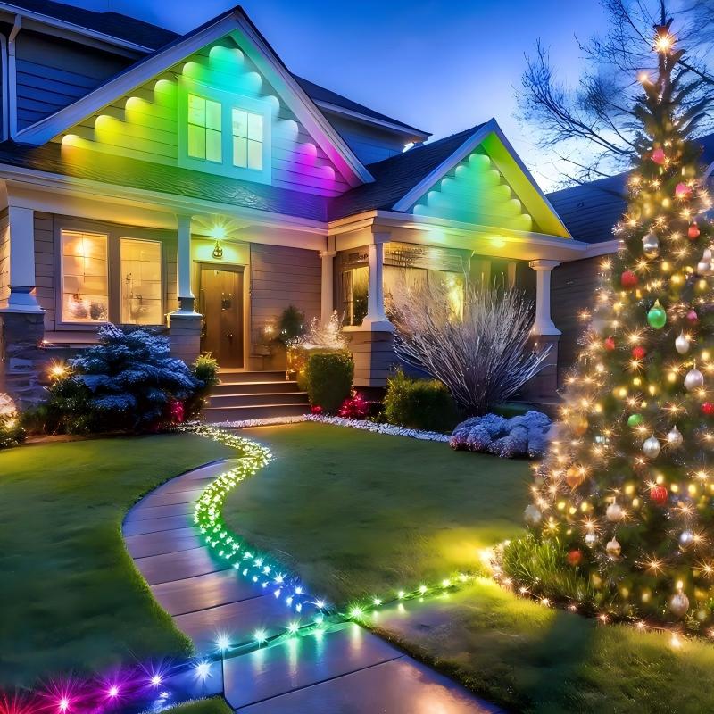 Outdoor eaves lights, RGB courtyard decorative lights, waterproof indoor and outdoor holiday atmosphere lights, eaves lights, LED night lights, Christmas lights | FREE SHIPPING