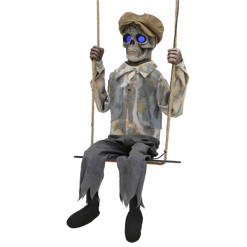 Halloween Electric Glow Decorations: Terrifying Little Girl on a Swing, Clown, and Skeleton | FREE SHIPPING