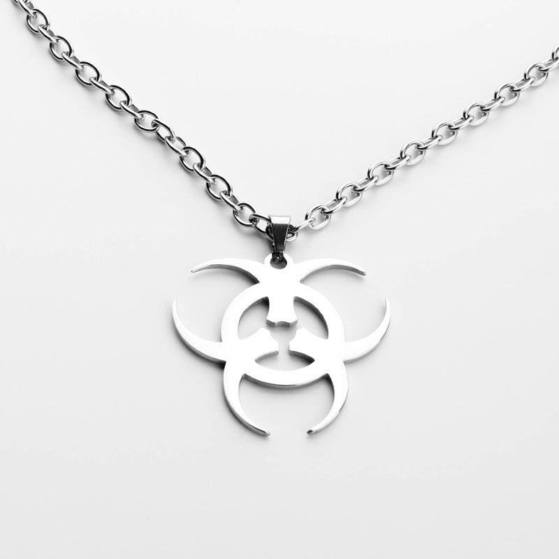 Biohazard Pattern Necklace, Unique Style Pendant Jewelry, Trendy Accessory for Daily Wear, Fashionable Gift Idea | FREE SHIPPING
