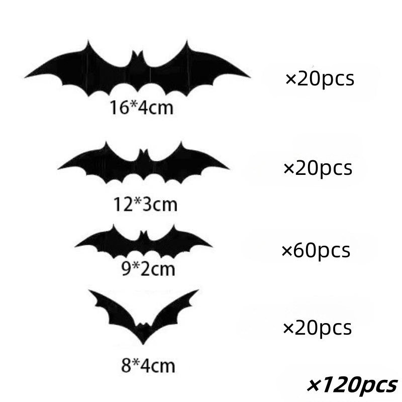 🦇 Halloween 3D Bat Wall Stickers – 120/140PCS Set | 70% OFF, FREE SHIPPING