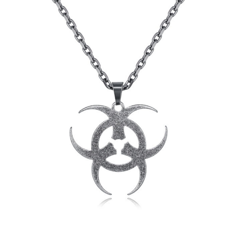 Biohazard Pattern Necklace, Unique Style Pendant Jewelry, Trendy Accessory for Daily Wear, Fashionable Gift Idea | FREE SHIPPING