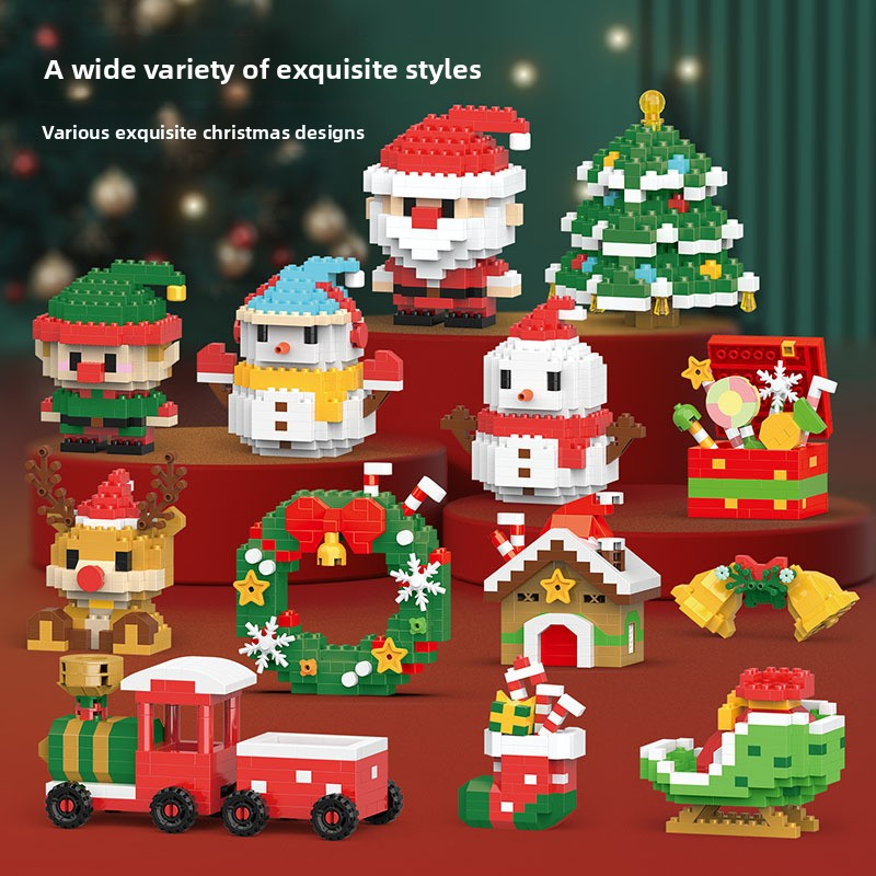 🎄 Mini Christmas Building Block Set – Santa, Snowman & Tree - Holiday DIY Stocking Stuffers (12 Pack) | FREE SHIPPING, 50% OFF