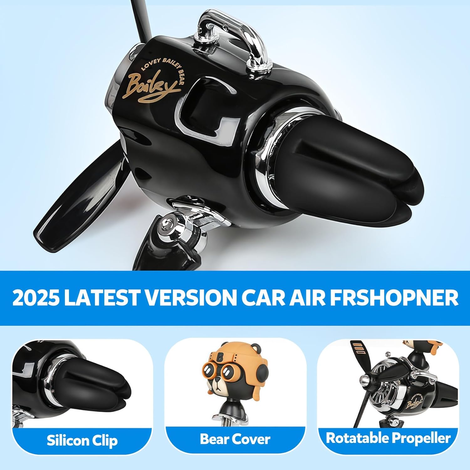 ✈️ Bear Pilot Car Freshener – Cute Teddy Air Vent Clip | 33% OFF, FREE SHIPPING