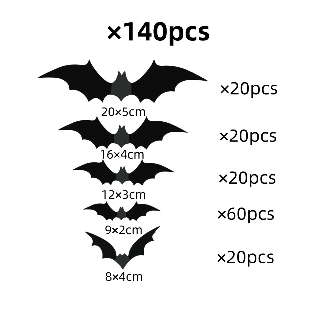 🦇 Halloween 3D Bat Wall Stickers – 120/140PCS Set | 70% OFF, FREE SHIPPING