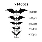 🦇 Halloween 3D Bat Wall Stickers – 120/140PCS Set | 70% OFF, FREE SHIPPING