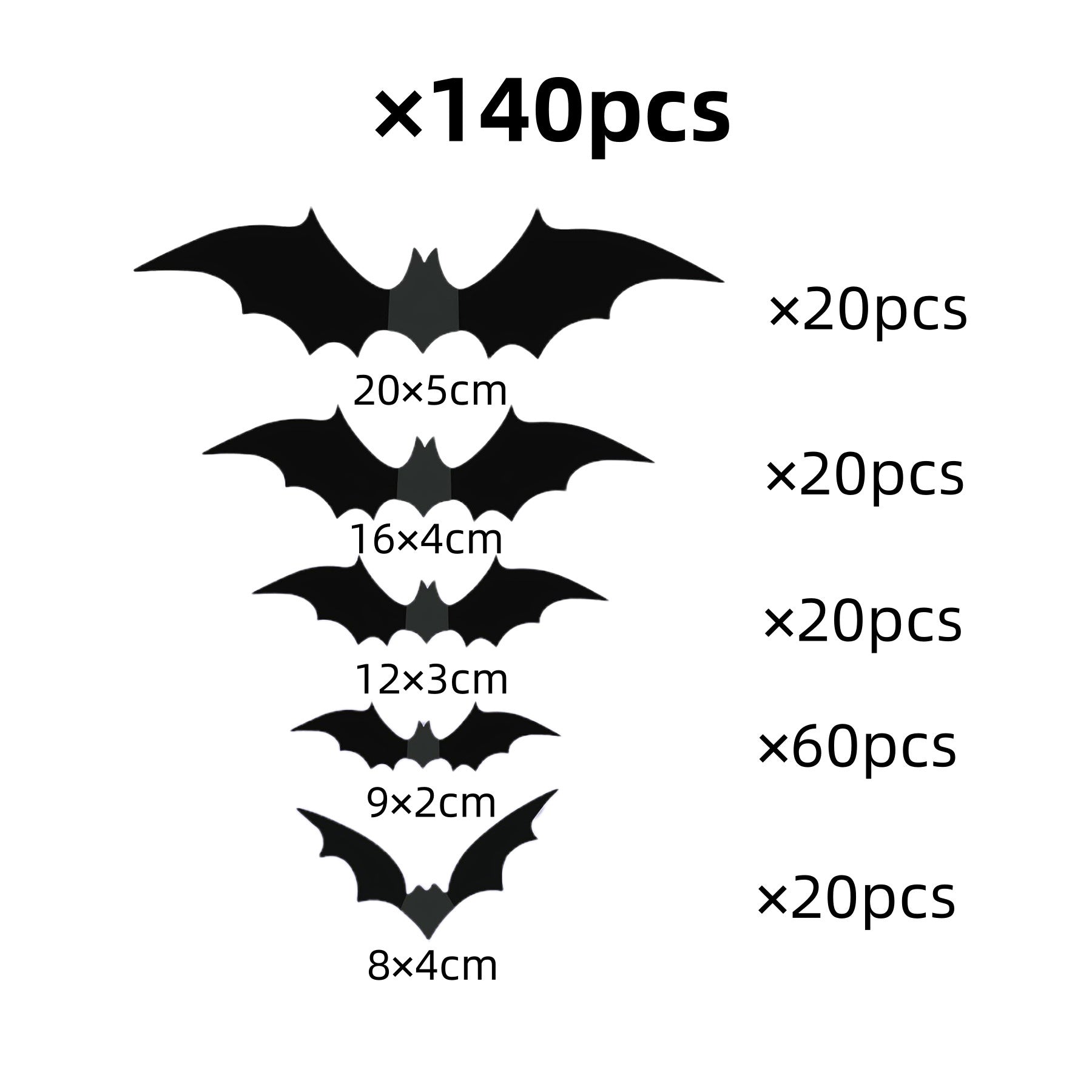 🦇 Halloween 3D Bat Wall Stickers – 120/140PCS Set | 70% OFF, FREE SHIPPING